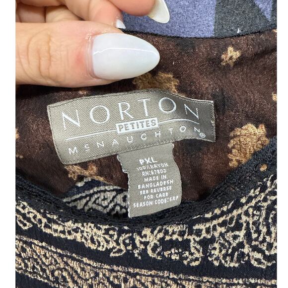 Norton Vintage 90s Y2K Tribal Maxi Packable Sundress Petite XL Beach Vacation - Picture 3 of 8